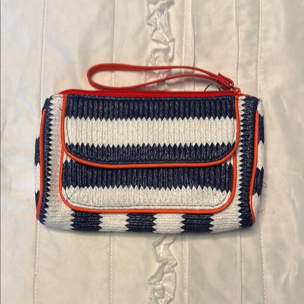 Vera Bradley Blue and White Geometric Clutch